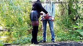 Man, my favorite mother-in-law in a leather skirt took a huge load on her curvy ass!