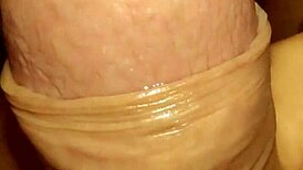 close-up pov shows a guy jerking off intensely