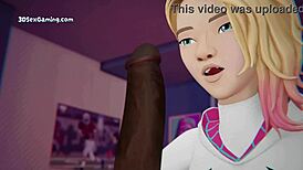 Spidey sex with Gwen Stacy and Miles, oops doggy by the open window!