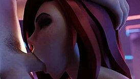 3D hentai unfolds with deepthroat action in a wild cartoon scene