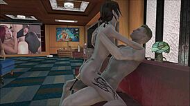 Fallout 4 babe sucks hard with a vibrator stuffed in her ass.