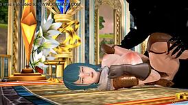 omg, this 3d hentai with the demon king and warrior licking and masturbating 😍