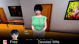 Devoted wife in hentai fantasy! What will she do?