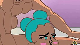 fucking my anime girlfriend doggy style with big ass bent over