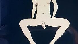 in this anime hentai, the babe stares at his huge penis while cartoon fuckin