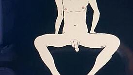 in this anime hentai, the babe stares at his huge penis while cartoon fuckin