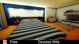 Devoted wife in hentai fantasy! What will she do?
