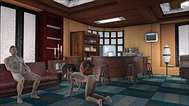 Fallout 4 babe sucks hard with a vibrator stuffed in her ass.