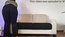 Look at this pawg cleaning her apartment in tight pants. Man, that curvy ass is driving me crazy!