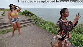 Novinha carioca couple fucks outdoors on the beach with a big cock