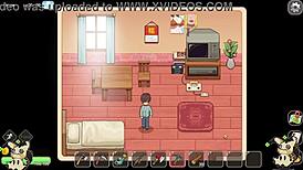 I grab the redhead and the slut in the final part of hentai game village rhapsody