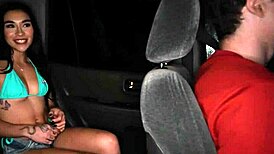 Blonde slams strap-on in wild group action outdoors now!