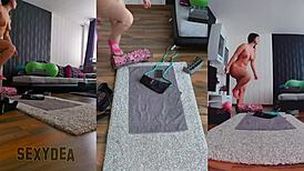 Get hot and sweaty with me in triple cam workout view