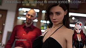 steps of debauchery 24 - cheating wife flirting outside in wild anime scene. can't resist her charm!