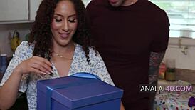 Bold birthday step family bum rush with blowjobs and fucking.