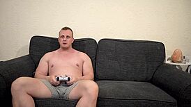 Damn, stepsister distracts stepbrother from gaming with a wet mouthful blowjob!