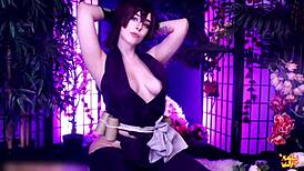 Yuzuriha's homemade video of Molly Redwolf in a sex costume and toy play