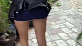 pov teen flashes tits and gets face fucked in tourist hotspot