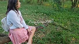 Man, this petite Asian babe got nailed hard in the jungle, total mess!