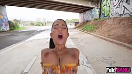 Nuria Millan Gets Licked And Banged In Public Group Sex With Blowjobs And Assfucking 😈