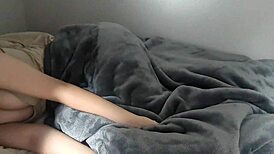 Giant Boobs Girl Sleeping in Bedroom. Plump Beauty in Homemade 3D Action!