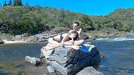 Risky beach and bus sex with hot Latina couple! 🔥