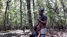 Southern Couple Licks Ass and Deepthroats in Public Forest