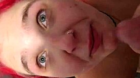 Amber gets on her knees to suck daddy's cock in homemade fun