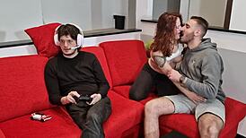 Stepsister Fucks Brother’s Best Friend Hard, Squirts at 10:35. Videogames Ignored in Doggy Action!