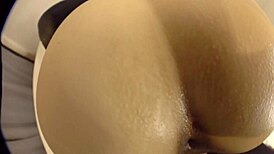 Japanese wife bent over in CLOSE-UP doggystyle action