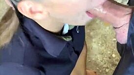 pov teen flashes tits and gets face fucked in tourist hotspot