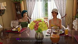 Curvy mature and teen in sexy outfits clash in huge 3D porn showdown at halfway house.