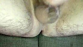 jerking off my big uncircumcised cock in the bedroom