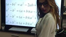 i passionately fucked the teacher and cummed on her glasses