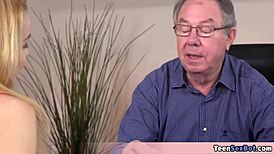 cute blonde rebecca gets a math lesson from old nasty teacher