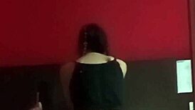 Young 18-year-old brunette with natural small tits and tattoos rides cock intensely.