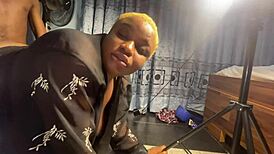 Wardrobe series episode 1, she's stripping down to show those natural tits and tight pussy