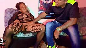 Mature Mexican Granny Slut Sucks and Fucks Client in Bar