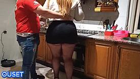 Latina with Massive Ass Caught in Kitchen for Hard Pounding! Her Curves and Gaping Action Blow Minds!