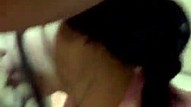 Blue-eyed Latina Heaven gives blowjob and gets fucked hard for first time