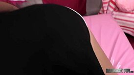 baddaddypov - cute blonde ashley lane with pigtails rides stepdad hard