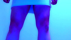 In a christmas setting, a beautiful crossdressing amateur worships her partner's ass barefoot, exploring domination and foot play.