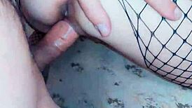 i love my wife in stockings getting it rough and hard, her wet pussy soaking