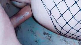 i love my wife in stockings getting it rough and hard, her wet pussy soaking