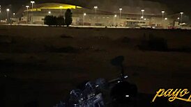 Shy girl swallows cock outdoors with Emejota Payo Pro