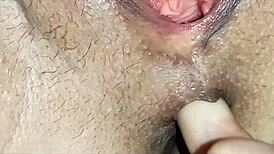 Stretched His Wife's Ass with Fingers and Big Dick