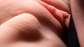 Smooth wet pussy of sexy fuck doll drilled up close