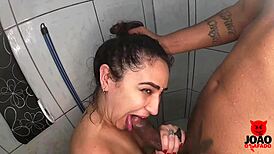 young portuguese teen in bathroom scene