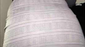 sexy fat ass sways in fishnets for steamy close-up tease