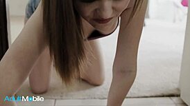 natural brunette babe sits on sorority sister's face, moaning loudly in ecstasy